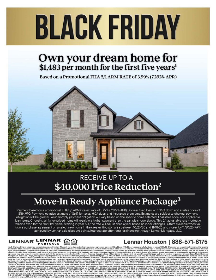 Black Friday - $40,000 Price Reduction